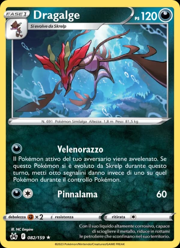 Dragalge card in Italian