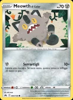 Meowth di Galar card in Italian