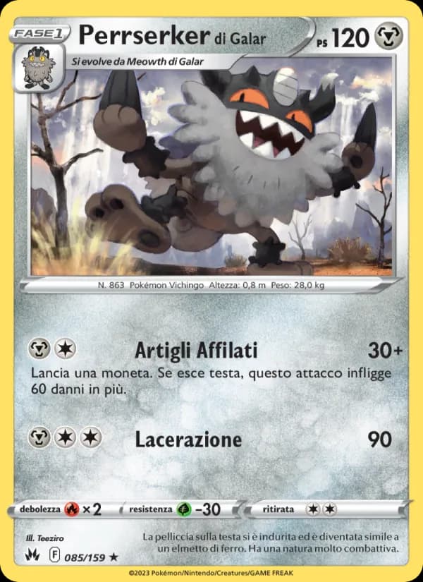 Perrserker di Galar card in Italian