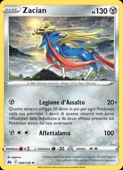 Zacian card in Italian
