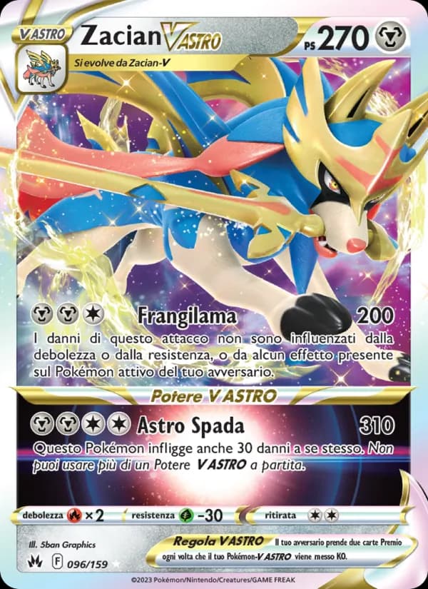 Zacian V ASTRO card in Italian