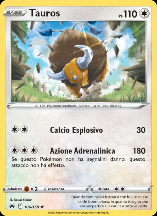 Tauros card in Italian