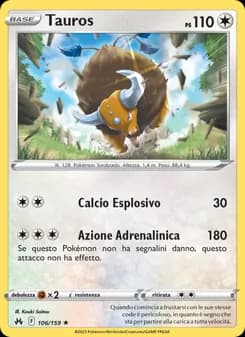 Tauros card in Italian