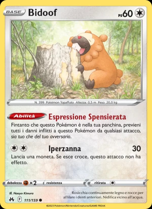 Bidoof card in Italian