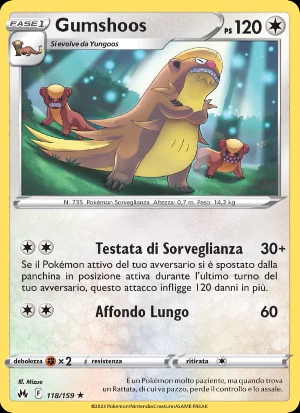 Gumshoos card in Italian