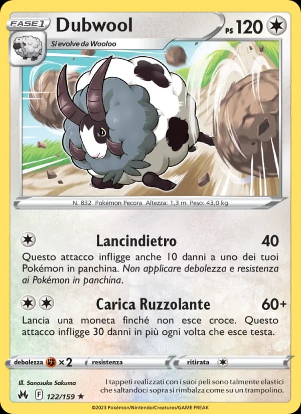 Dubwool card in Italian