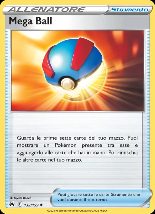 Mega Ball card in Italian