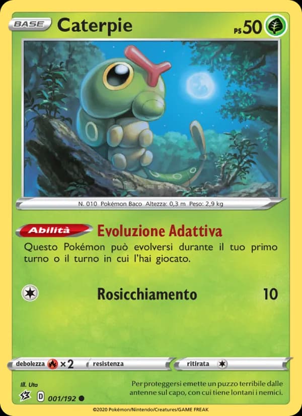 Caterpie card in Italian