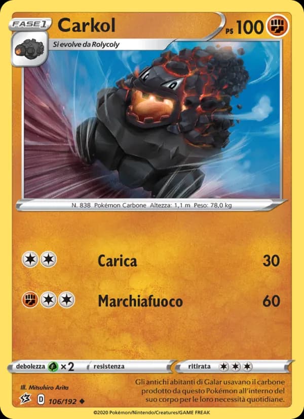 Carkol card in Italian