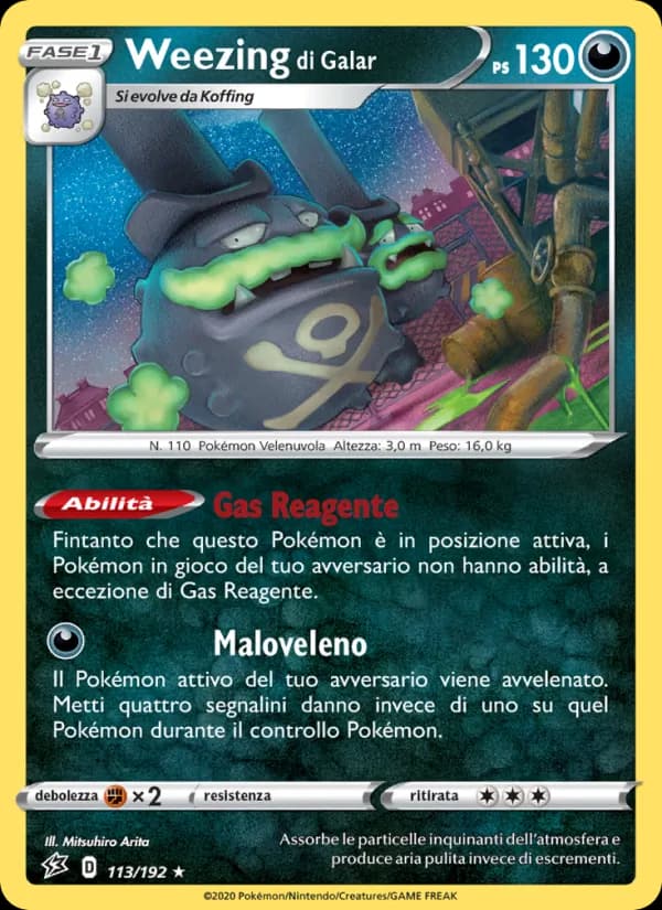 Weezing di Galar card in Italian