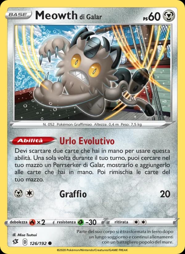 Meowth di Galar card in Italian