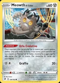 Meowth di Galar card in Italian