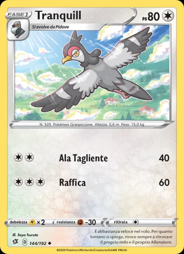 Tranquill card in Italian