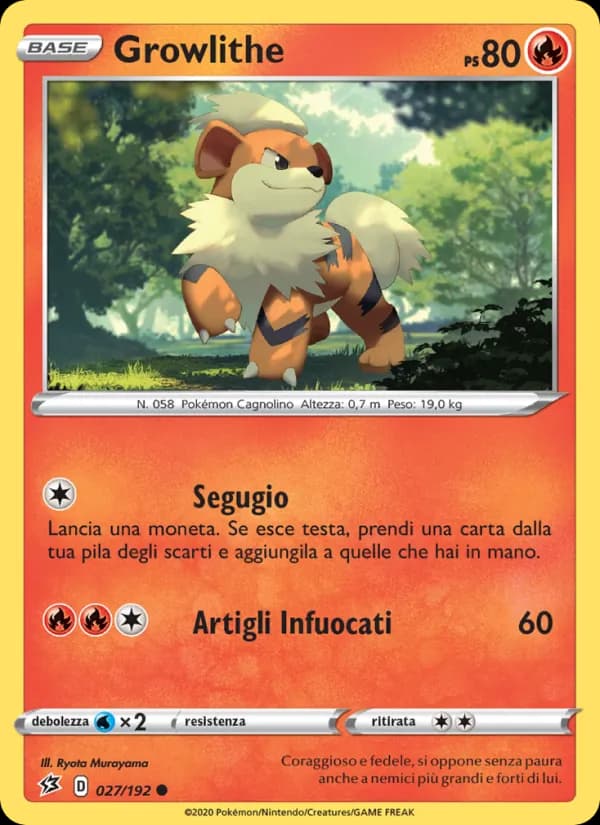 Growlithe card in Italian