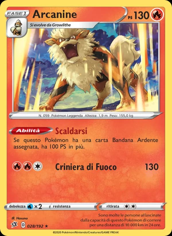 Arcanine card in Italian