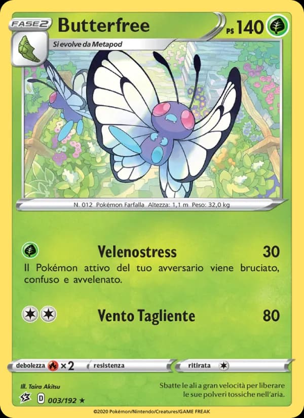Butterfree card in Italian