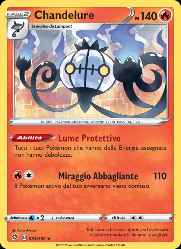 Chandelure card in Italian