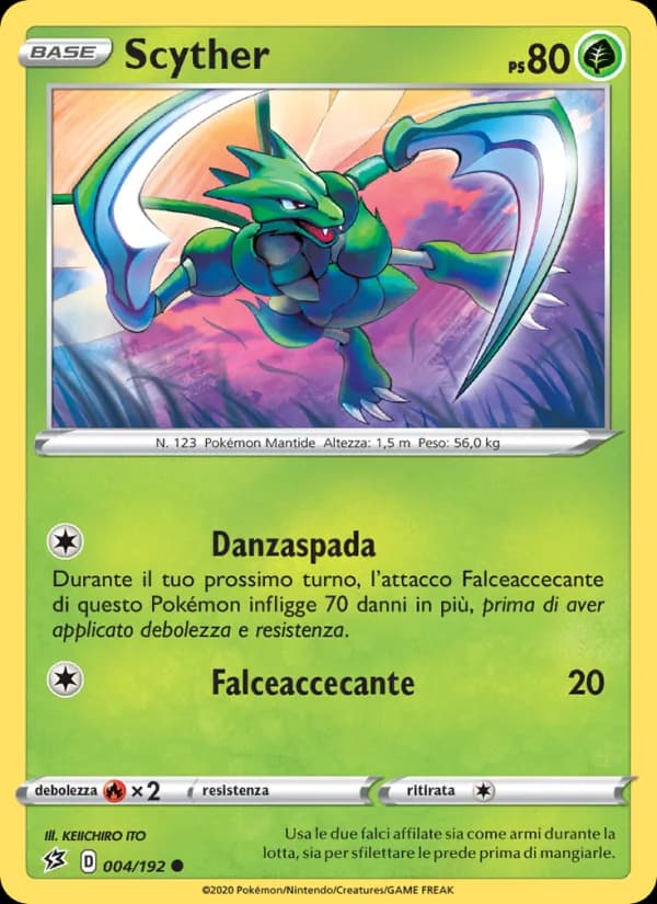 Scyther card in Italian