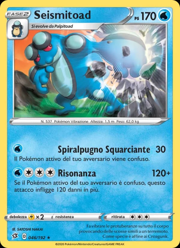 Seismitoad card in Italian