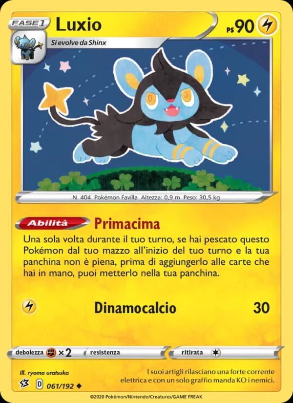 Luxio card in Italian