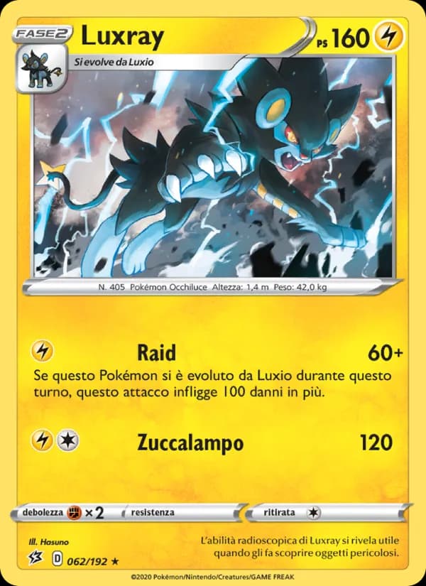 Luxray card in Italian