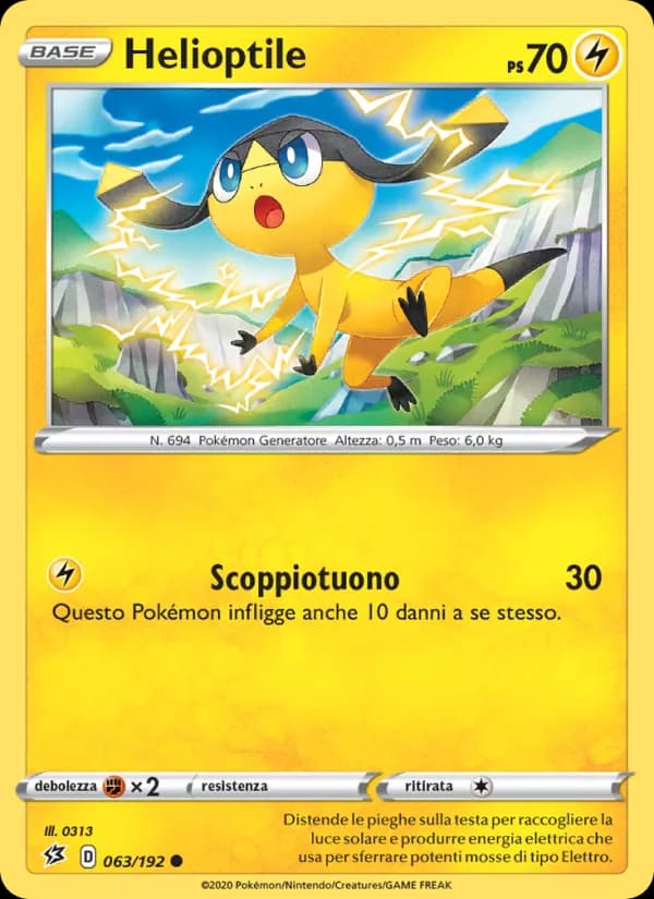 Helioptile card in Italian