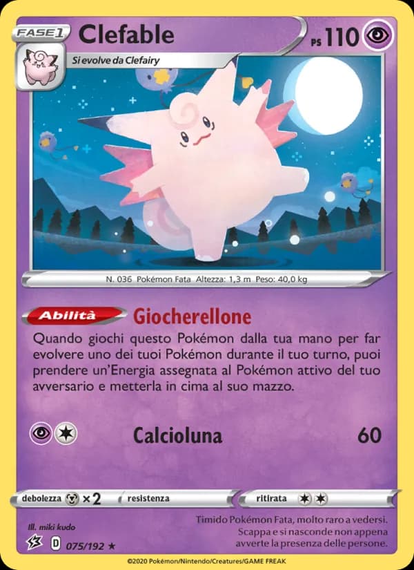 Clefable card in Italian