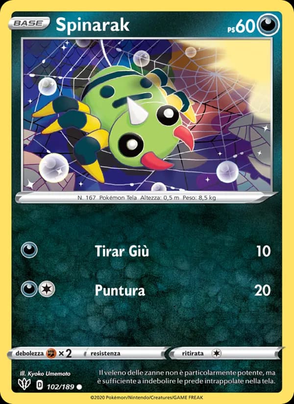 Spinarak card in Italian
