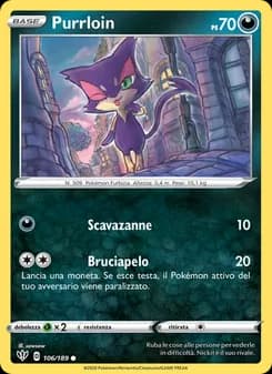 Purrloin card in Italian