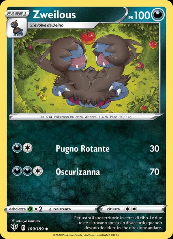Zweilous card in Italian