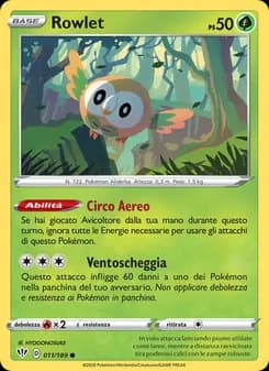 Rowlet card in Italian