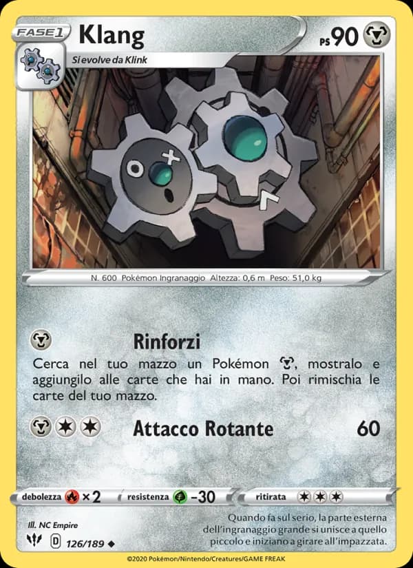 Klang card in Italian