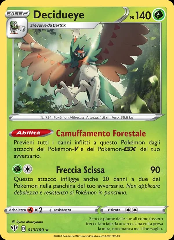 Decidueye card in Italian