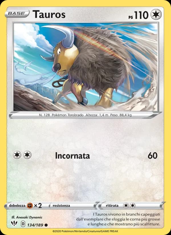 Tauros card in Italian