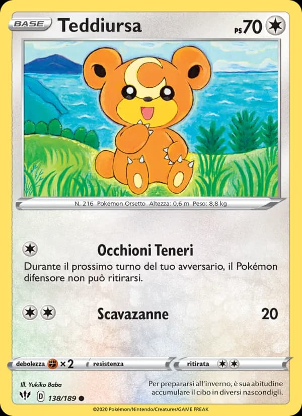 Teddiursa card in Italian