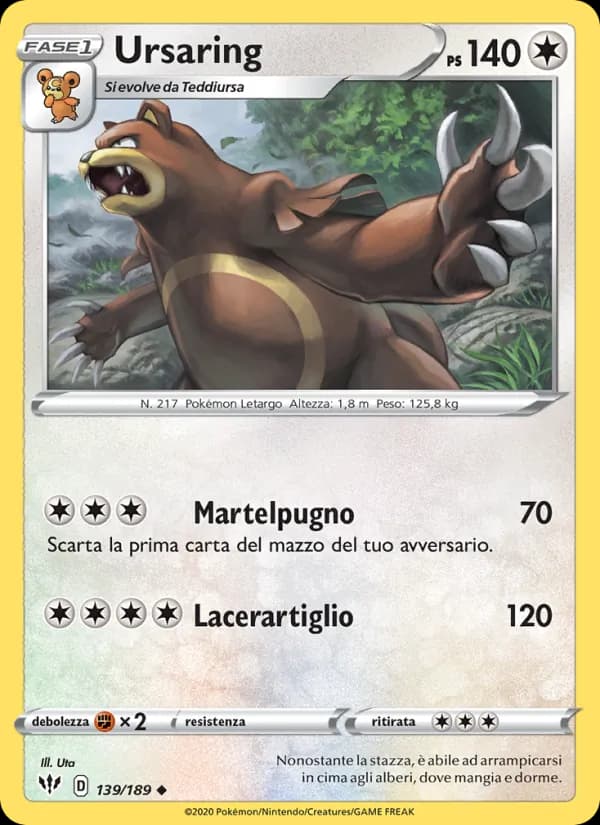 Ursaring card in Italian
