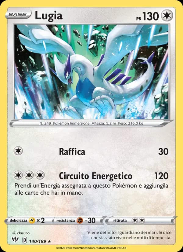 Lugia card in Italian