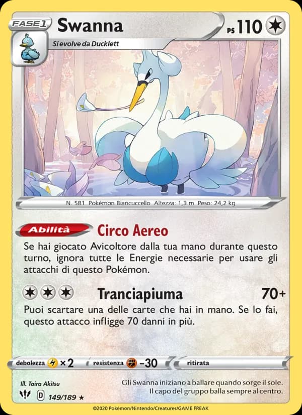 Swanna card in Italian