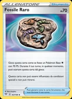 Fossile Raro card in Italian