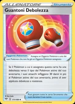 Guantoni Debolezza card in Italian