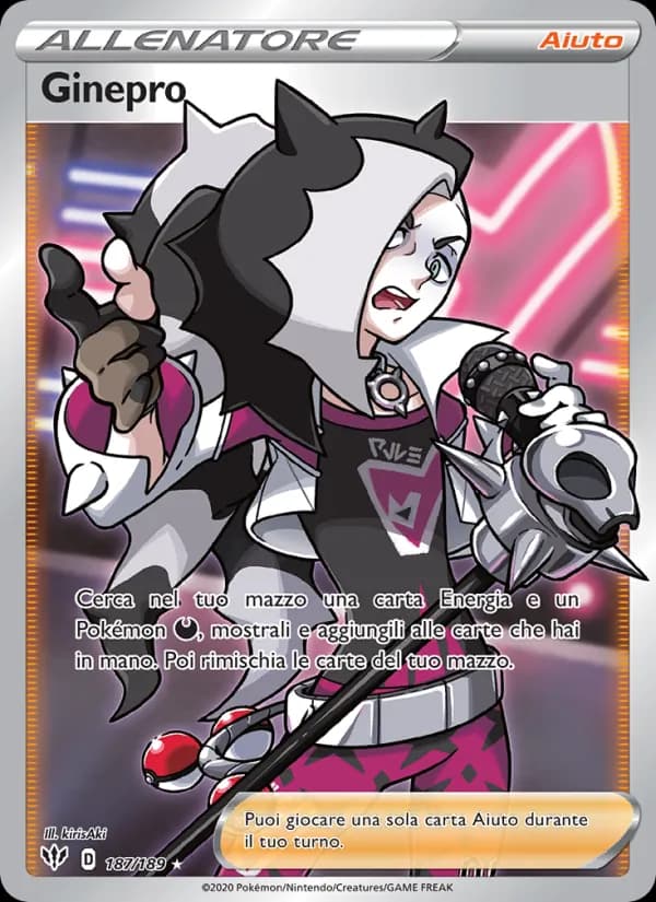 Ginepro card in Italian