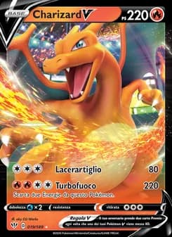 Charizard V card in Italian