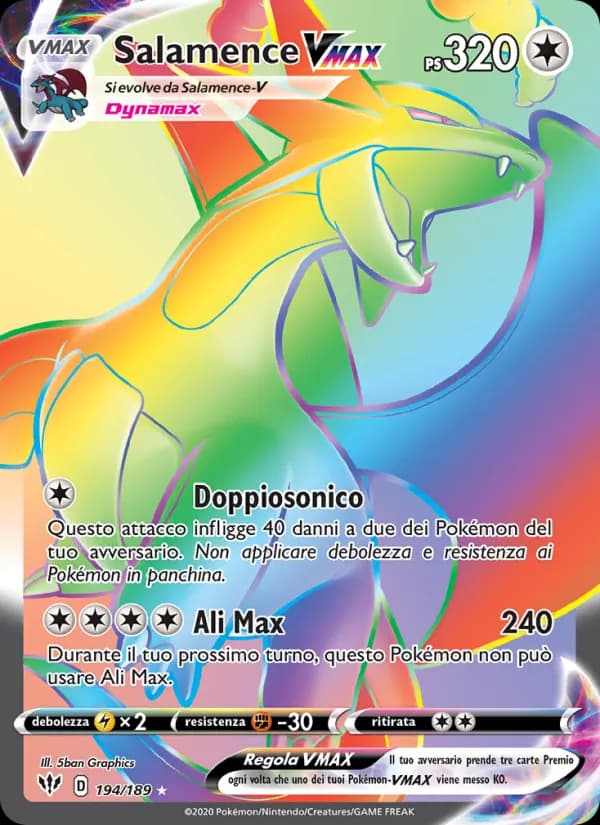 Salamence VMAX card in Italian