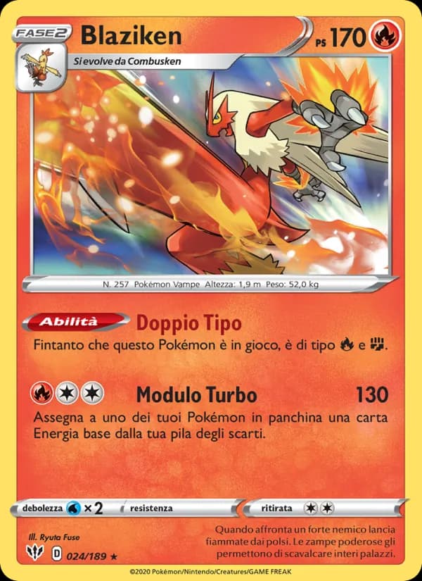 Blaziken card in Italian