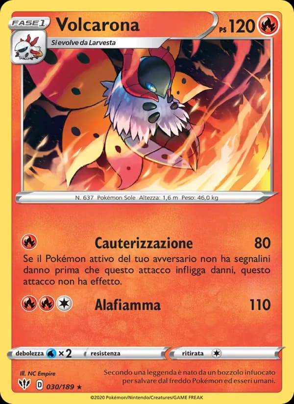 Volcarona card in Italian