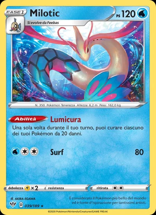 Milotic card in Italian