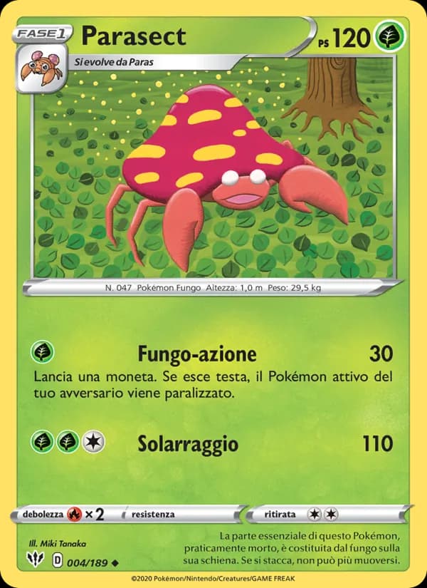 Parasect card in Italian