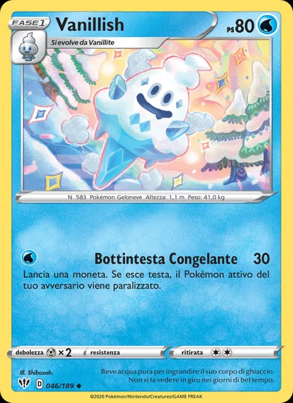 Vanillish card in Italian