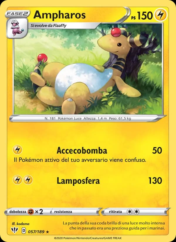 Ampharos card in Italian