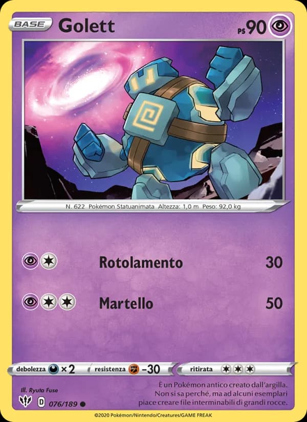 Golett card in Italian